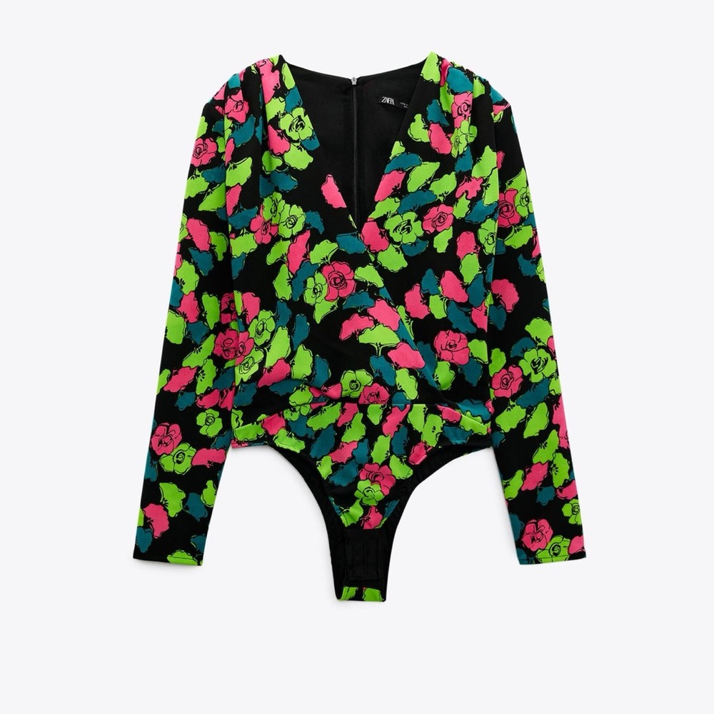 Zara Floral Bodysuit NWT Size XS